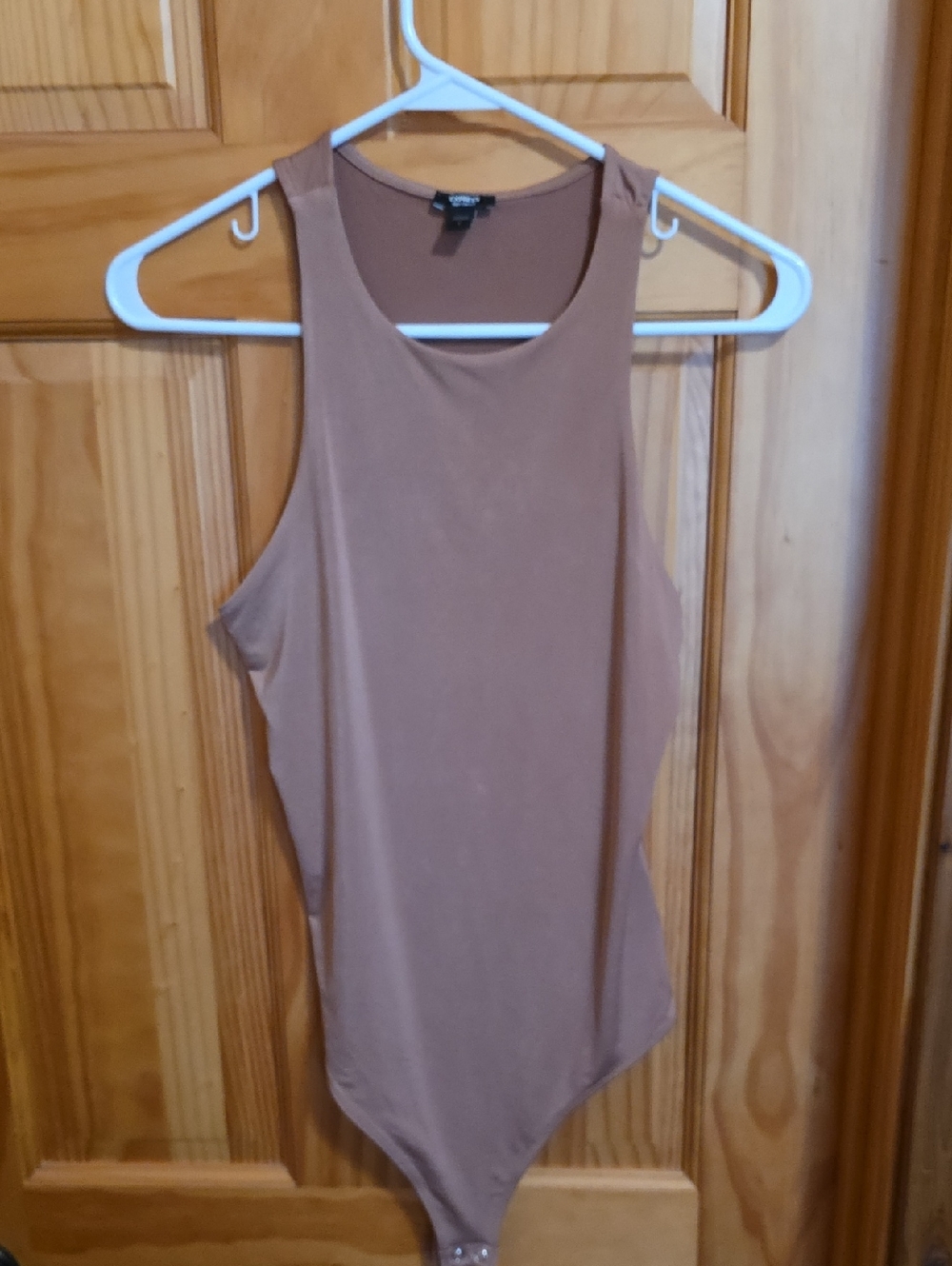 Express Body Contour Bodysuit Small NWOT Nude/Taupe Tank